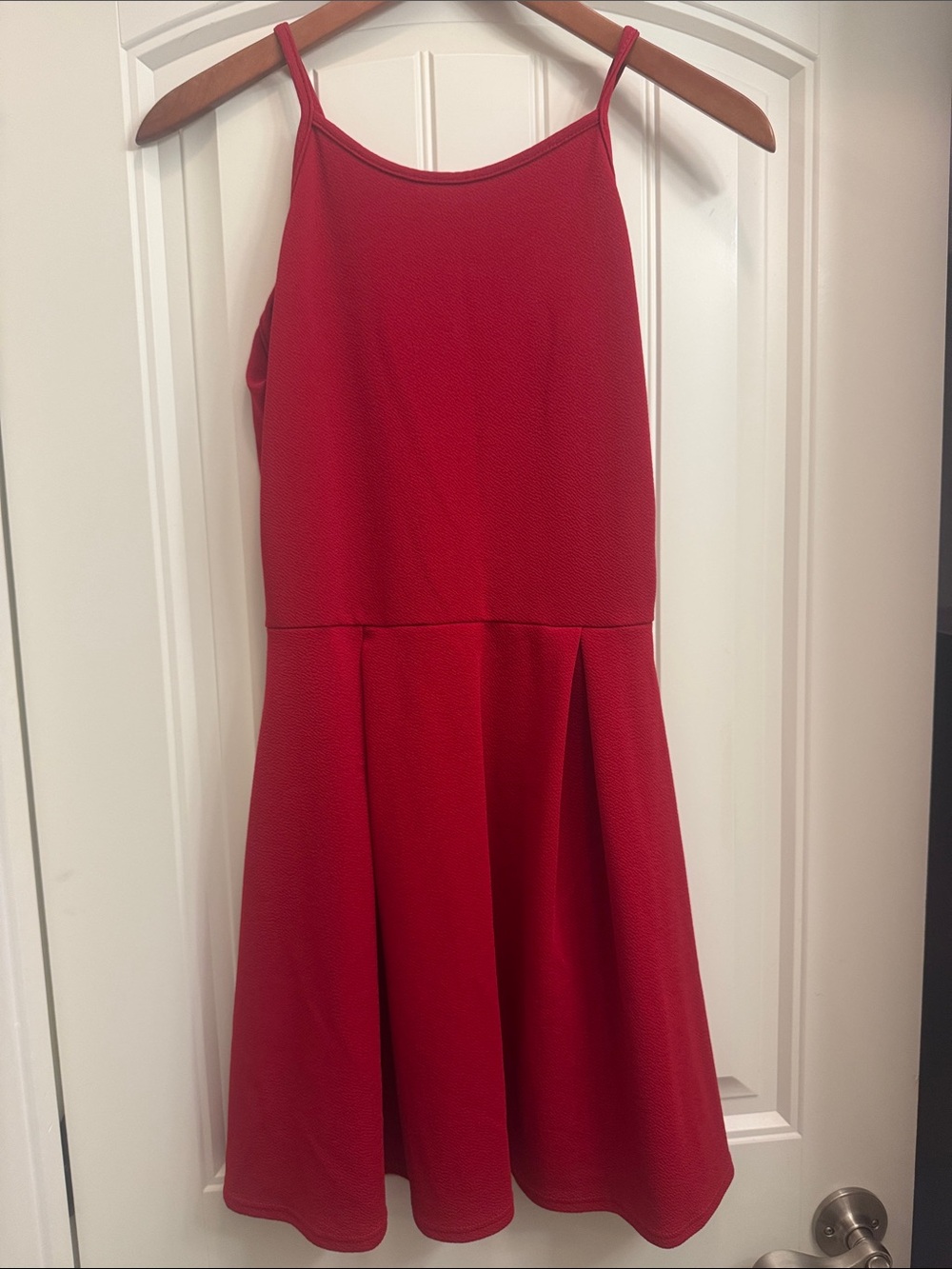 Olivia Rae Red Sleeveless Fit-and-Flare juniors Dress, L, great preowned cond